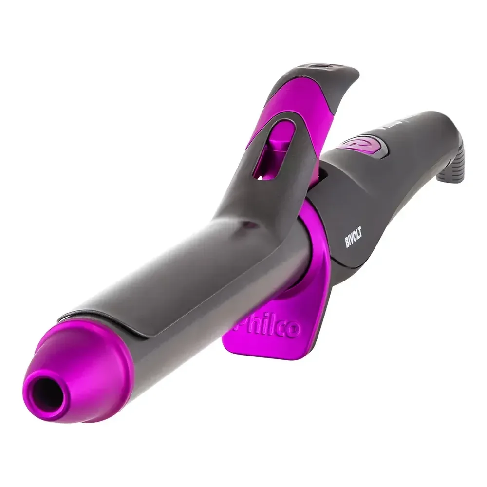 Modelador De Cachos Cacheador Pec15 Philco 25mm Intense Curves 220°c Cinza-escuro 127/220v