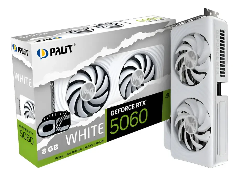 Placa De Video Geforce Nvidia Palit Rtx5060 White Oc 8gb