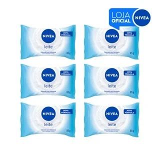 KIT NIVEA Sabonete Em Barra Hidratante Leite 85g - 6 Unidades