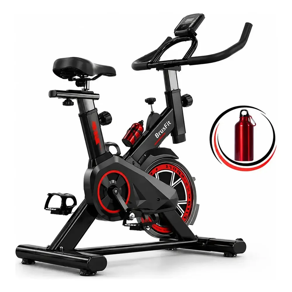 Bicicleta Ergométrica Meta Parts Spinning X11 Cor Preto/vermelho Com Garrafinha Brusfit