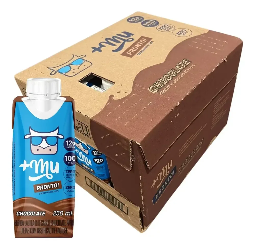 +mu Bebida Pronta Proteica Chocolate - Pack 12 Unidades Chocolate