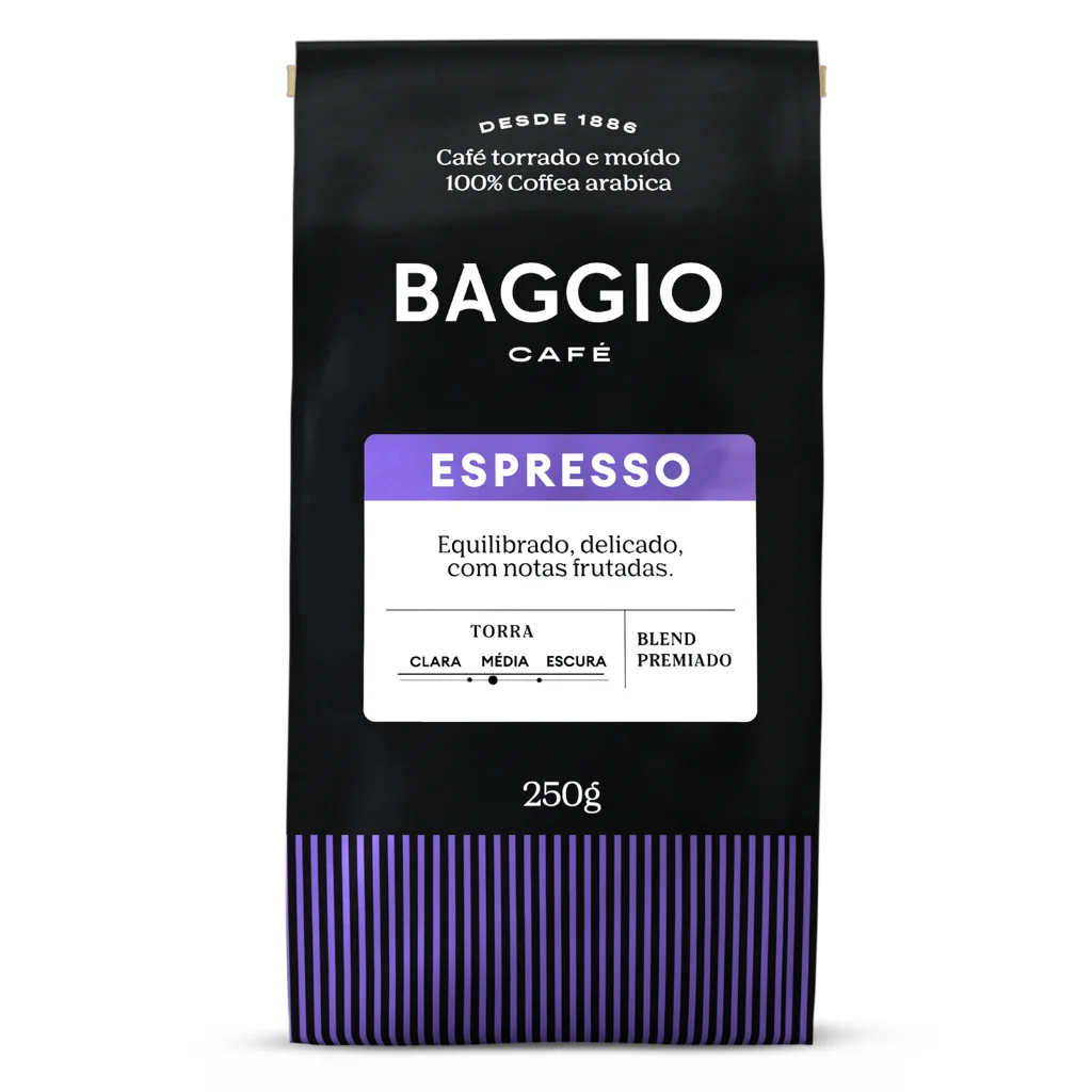Baggio Café - Café Torrado e Moído - Blend Premiado -  Espresso 250g