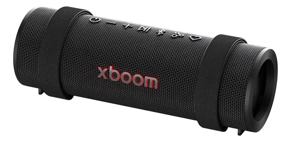 Caixa De Som LG Xboom Grab, Bateria Recarregável, Ip67, Até 20h De Reprodução, Luzes Multicolor E Resistência Militar Preto 127/220v