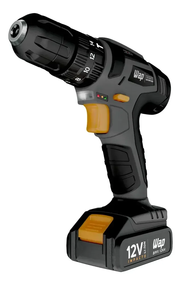 Parafusadeira e Furadeira com Impacto WAP BPFI 12K4 com Led de Iluminação Maleta
