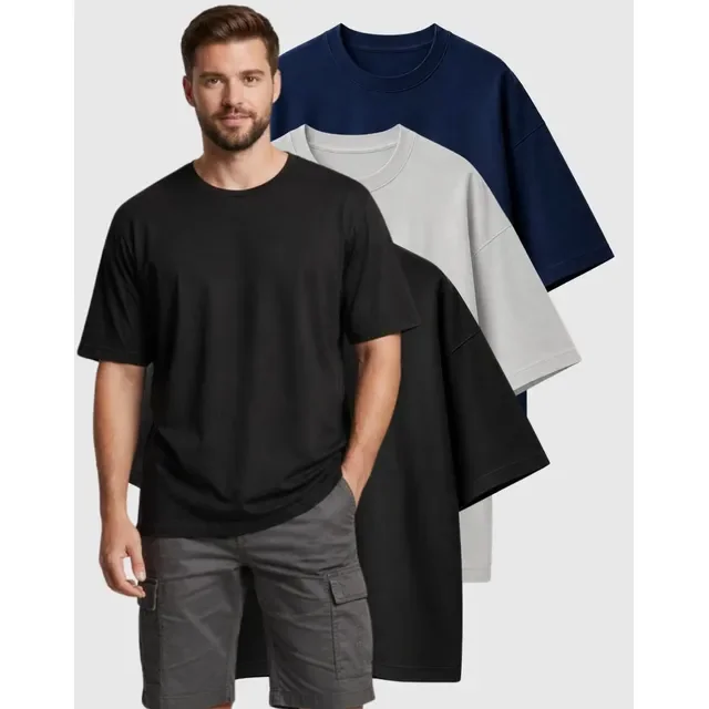 Kit Camisa Oversized Masculino Blusa Streetwear Algodão