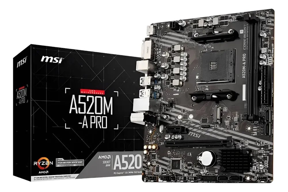 Placa-mãe Msi A520m-a Pro Am4 Matx Ddr4 Preto