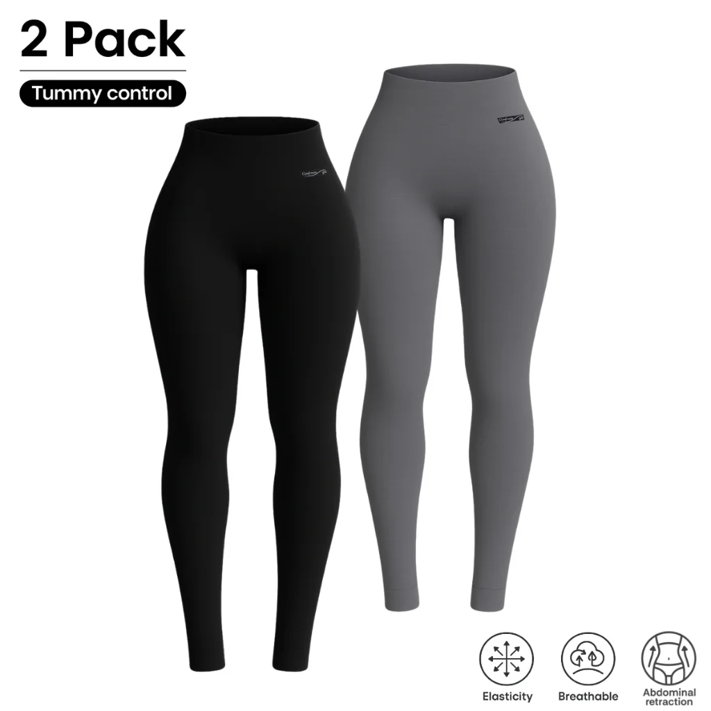 Kit 2 Calças Leggings Cintura Alta e Modeladora Feminina
