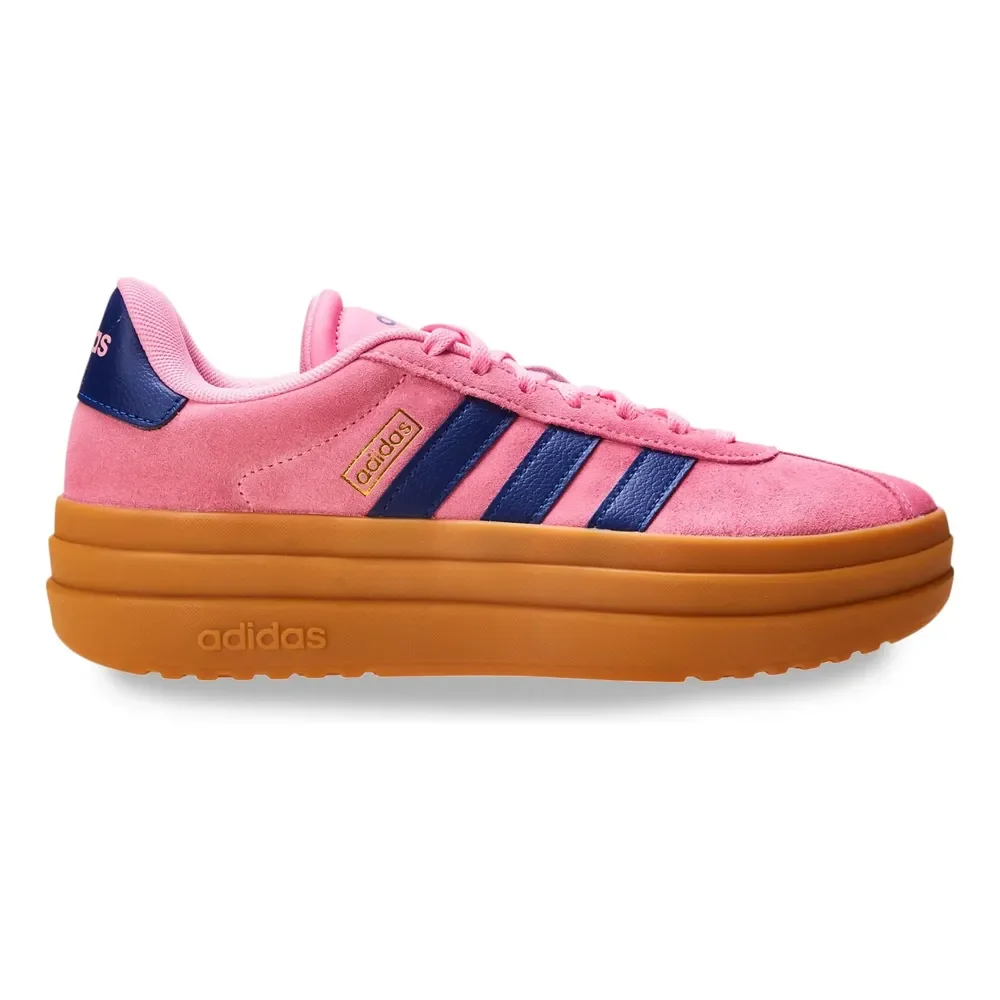Tênis Casual Feminino Vl Court Bold adidas Bliss Pink / Dark Blue / Gold Metallic Liso 36 Br
