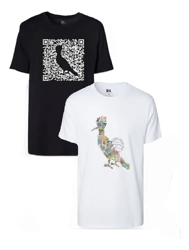 Kit 2 Camisetas Algodão Estampa Pica-pau Reserva Branco P