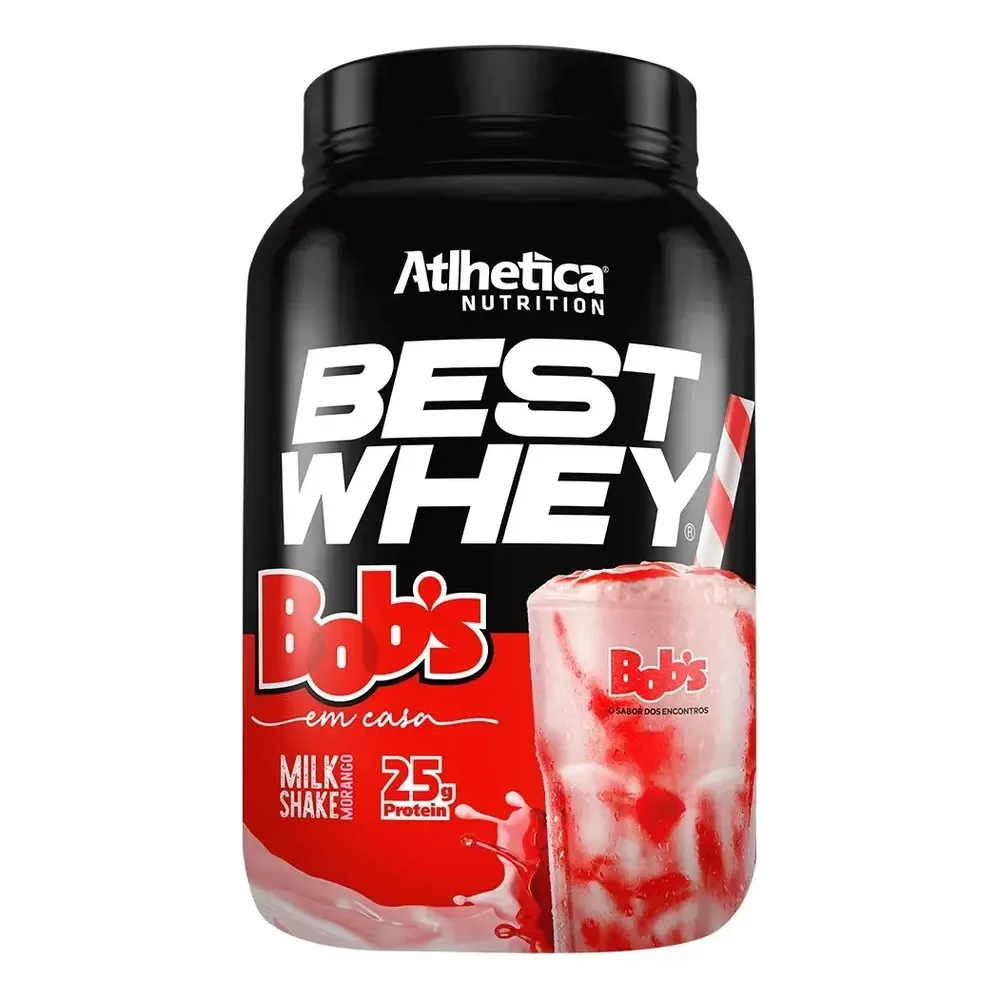 Best Whey Bob's Pó 900g Morango Atlhetica Nutrition Milkshake De Morango Bobs