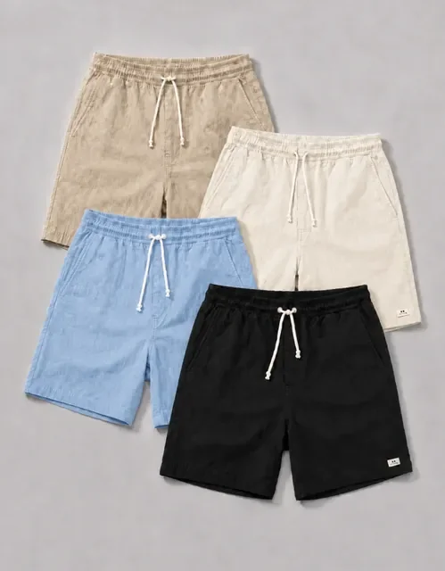 Kit 4 Short Linho Mauricinho Masculino Bermuda Esporte Fino