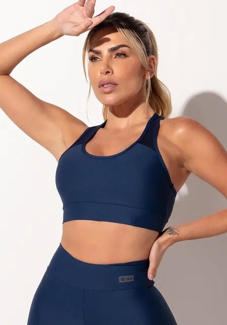 Top Fitness Feminino Nadador Com Recortes Intense Dlk