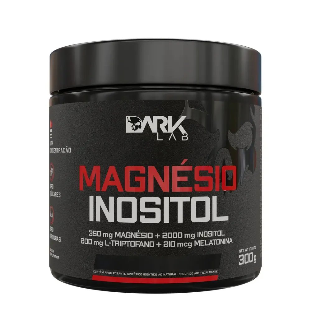 Magnésio E Inositol Taurina Melatonina 300g Dark Lab Limão - 50 Doses