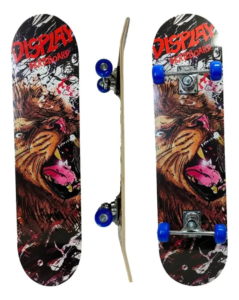 Skate Infantil Semi Profissional Montado Completo Radical Leão