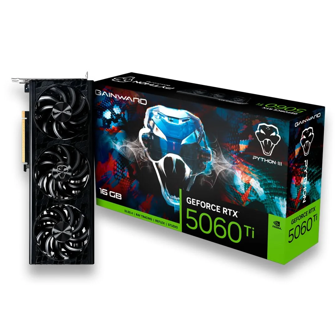 PLACA DE VIDEO NV RTX5060TI 16GB PYTHON III GDDR7 128BITS GAINWARD NE7506T019T1-GB2061T