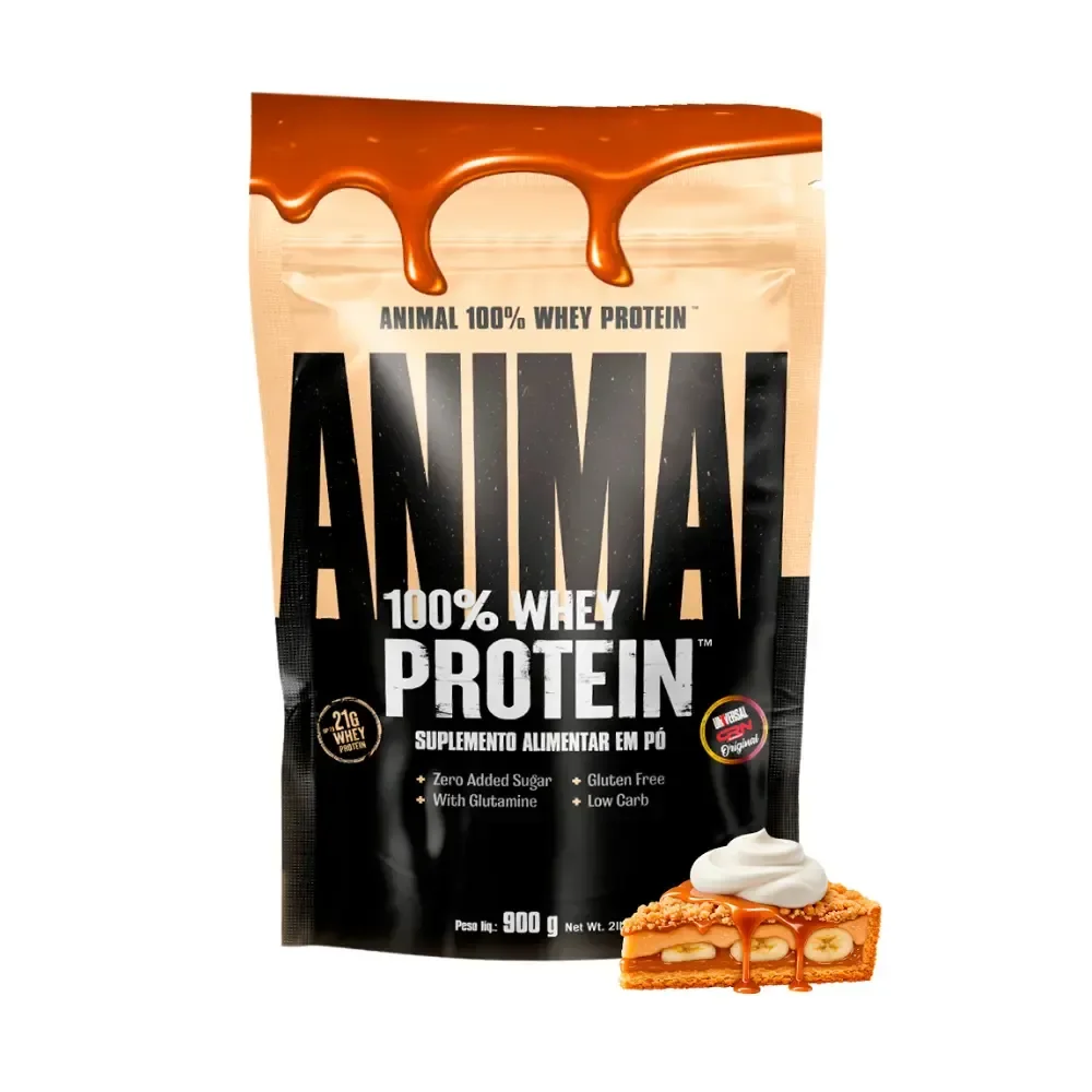 Suplemento 100% Whey Protein Animal Low Carb Torta Banoffee Refil 900g Universal Nutrition