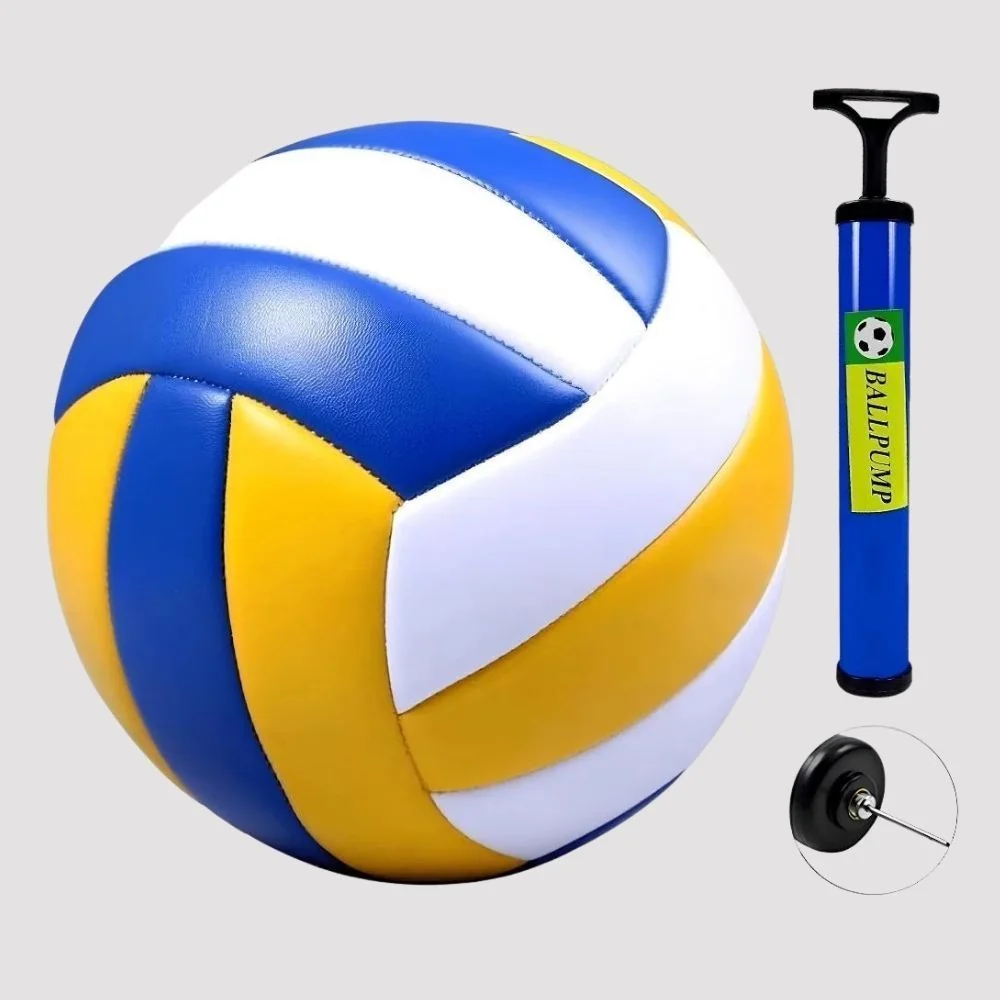 Kit Bola de Vôlei Oficial Nº 5 Acompanha Bomba de Ar Original Voleibol Infantil/Adulto