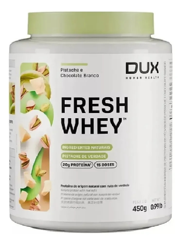 Fresh Whey Pistache E Chocolate Branco Pote 450g Dux Pistache E Chocolate Branco