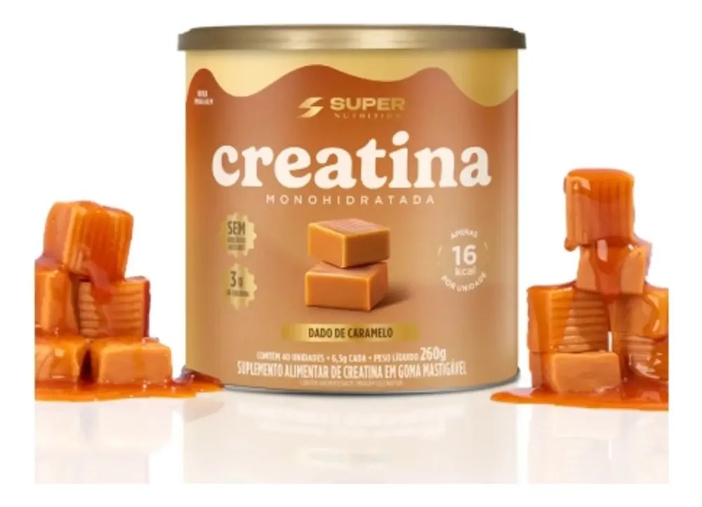 Creatina Goma Caramelo, Morango E Brigadeiro Super Nutrition Caramelo
