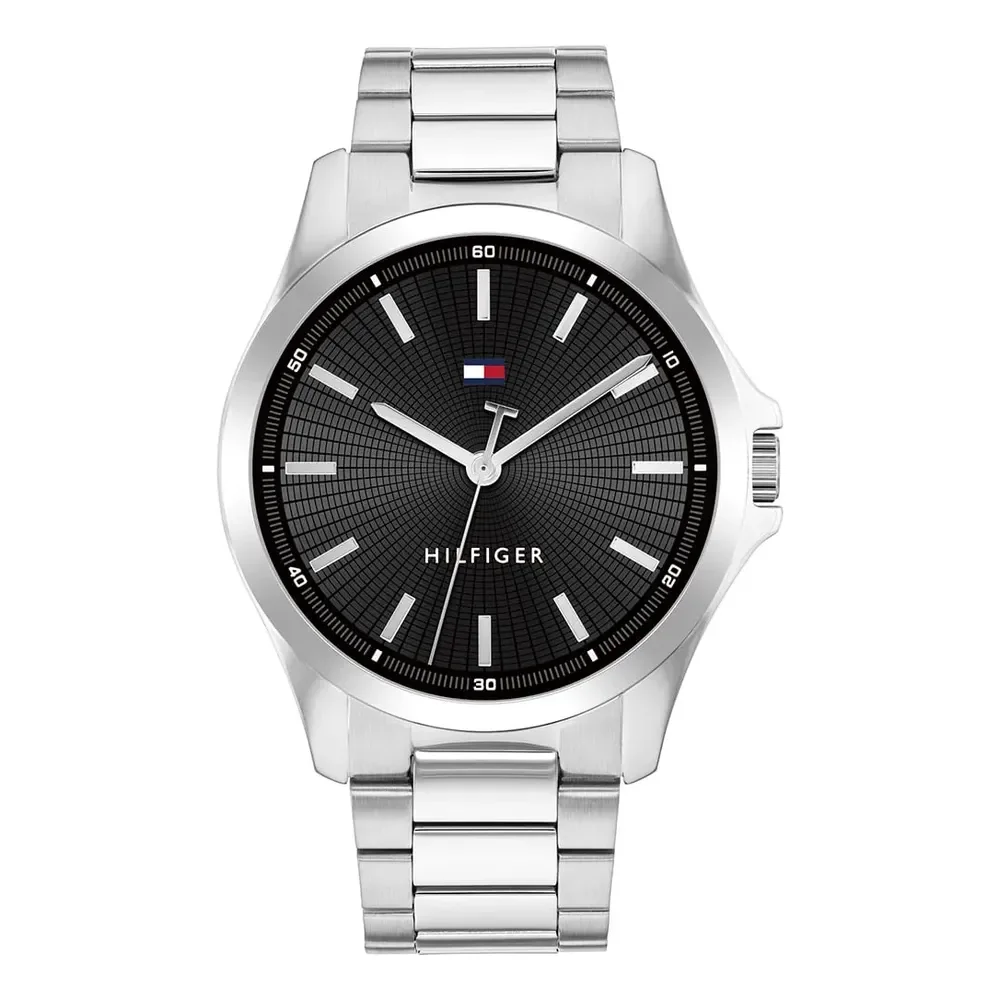 Relógio Tommy Hilfiger Masculino Aço Prateado 1710671 Prateado Preto