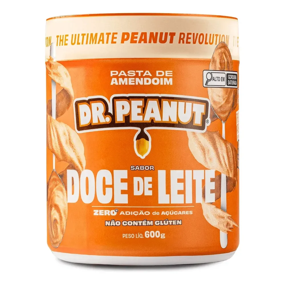Pasta De Amendoim Dr Peanut Whey Protein 600g Sabor Doce De Leite