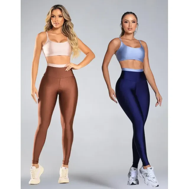 Kit 2 Conjunto Cropped  Legging Fitness Academia Biop