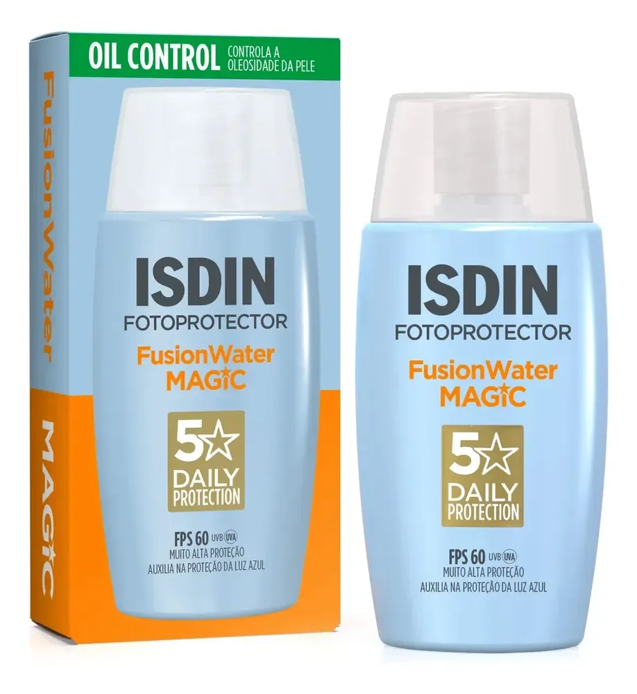 ISDIN Protetor Solar Facial Fusion Water 5 Stars Sem Cor FPS 60 - 50ml