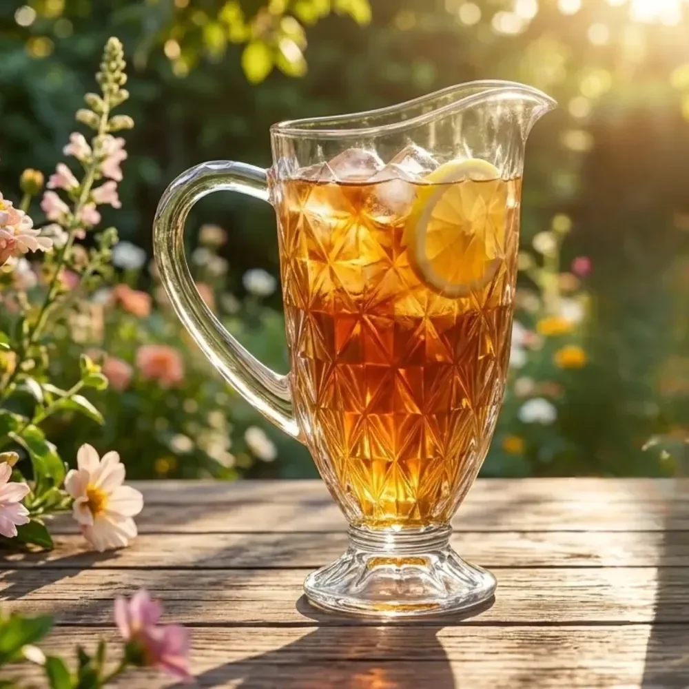 Jarra De Vidro Diamond 1,2l Transparente Água Marinha | Vidro Grosso Resistente Para Água, Suco, Vinho E Drinks Mesa Posta Restaurante
