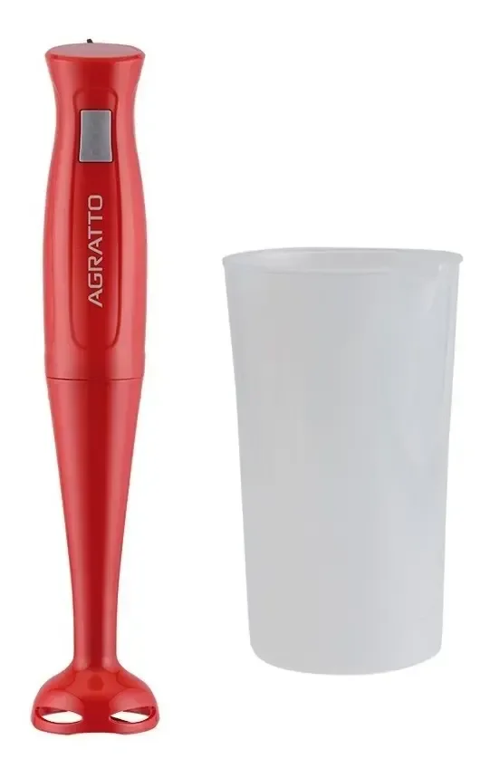 Mixer De Mão Agratto MXV-01 Com Copo 700ml Lâminas Em Aço Inoxidável Design Compacto Para Misturar Triturar E Preparar Receitas Rapidamente