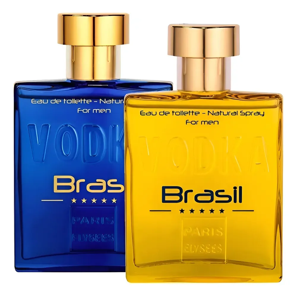 Kit Perfume Vodka Brasil Azul E Amarelo 100ml