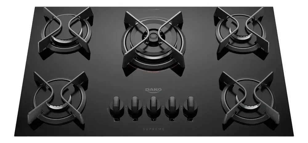 Cooktop 5 Bocas Dako Supreme Com Tripla Chama Preto Bivolt Preto