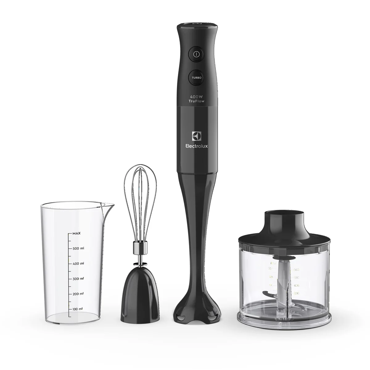 Electrolux Mixer Misturador Multiuso 3 em 1 400W 2 velocidades 3 acessórios mini processador capacidade resistente temperatura 600ml livre BPA EIB10 preto 220v