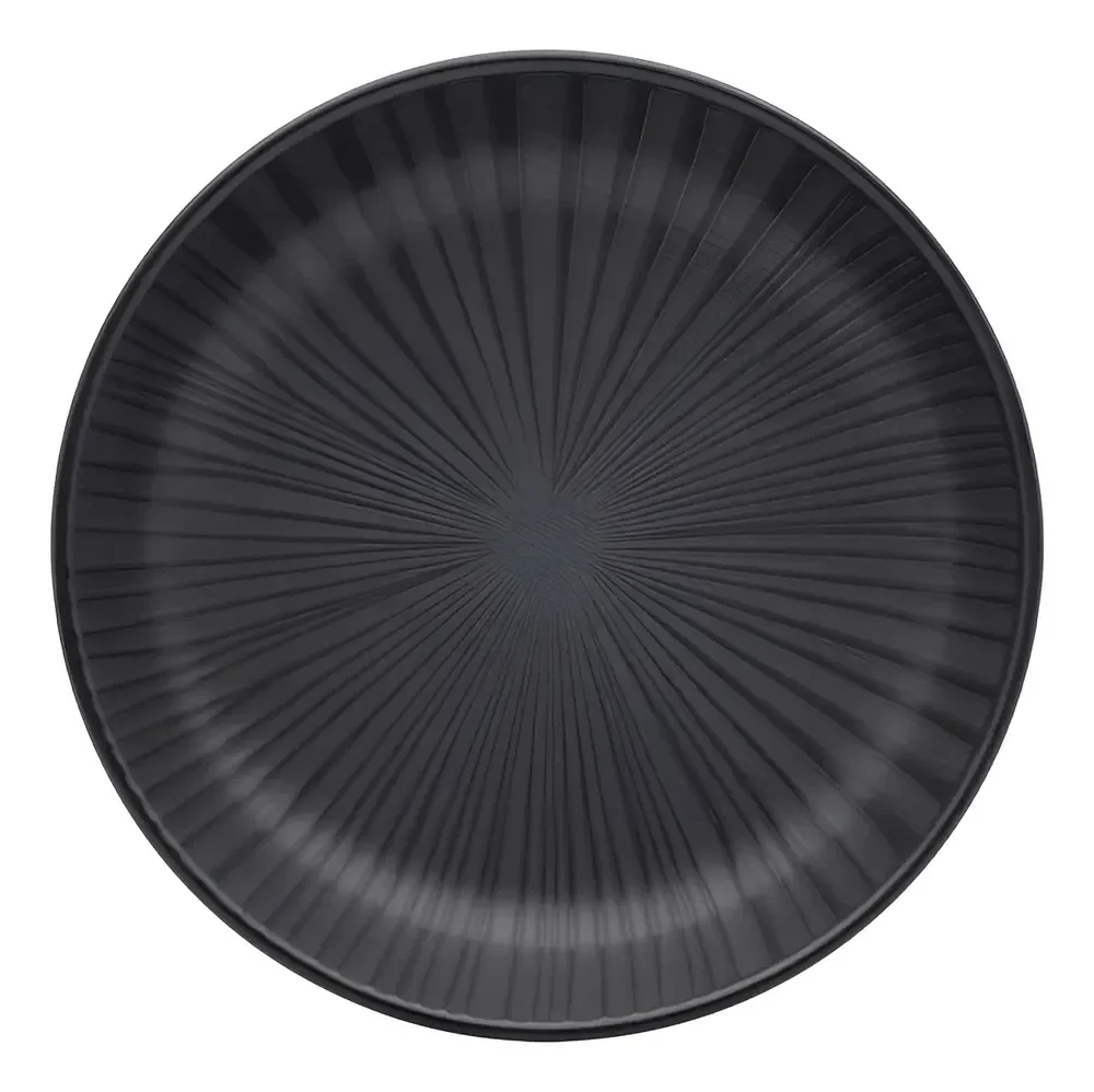 Jogo 6 Pratos Fundos 20,5cm Flat Onix Oxford Cerâmica Cor Preto