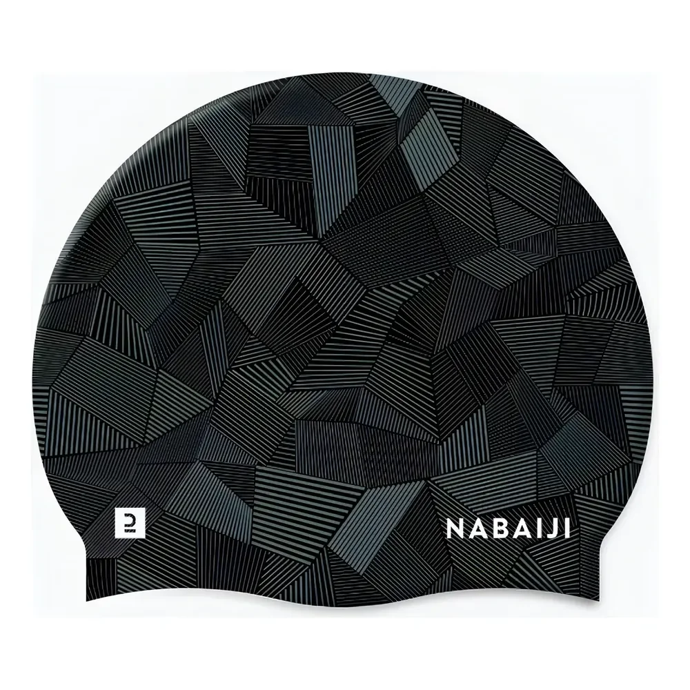 Touca De Natação Silicone Nabaiji Preto Unissex Resistência Na Água Geométrico