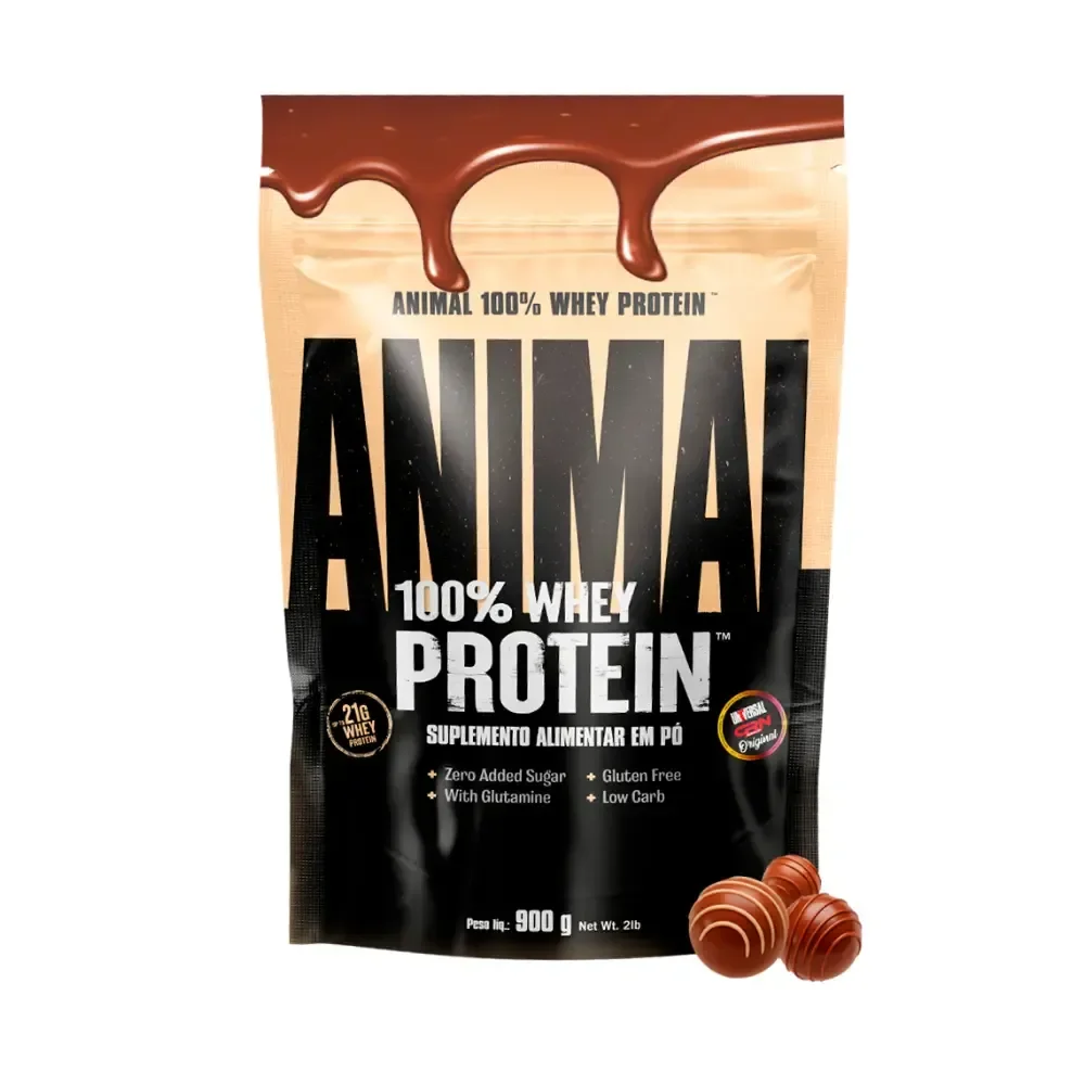 Suplemento 100% Whey Protein Animal Refil 900g Chocolate Trufado Universal Nutrition
