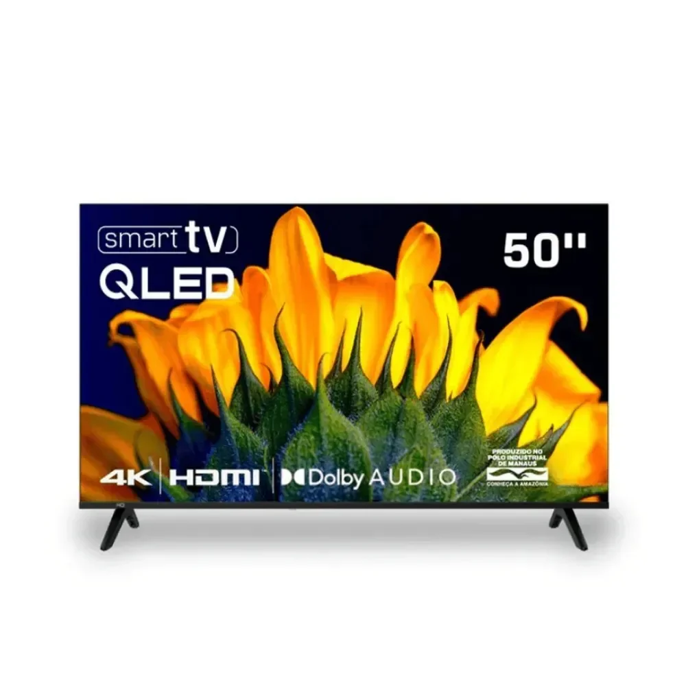 Televisão Smart Tv Hq 50 Qled, 4k Uhd, Dolby Audio, Wi-fi, Bluetooth, 3 Hdmi, 2 Usb, Netflix, Prime Video, Bivolt