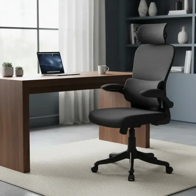Cadeira De Escritório Ergonômica B500 Suporte Lombar Cabeça