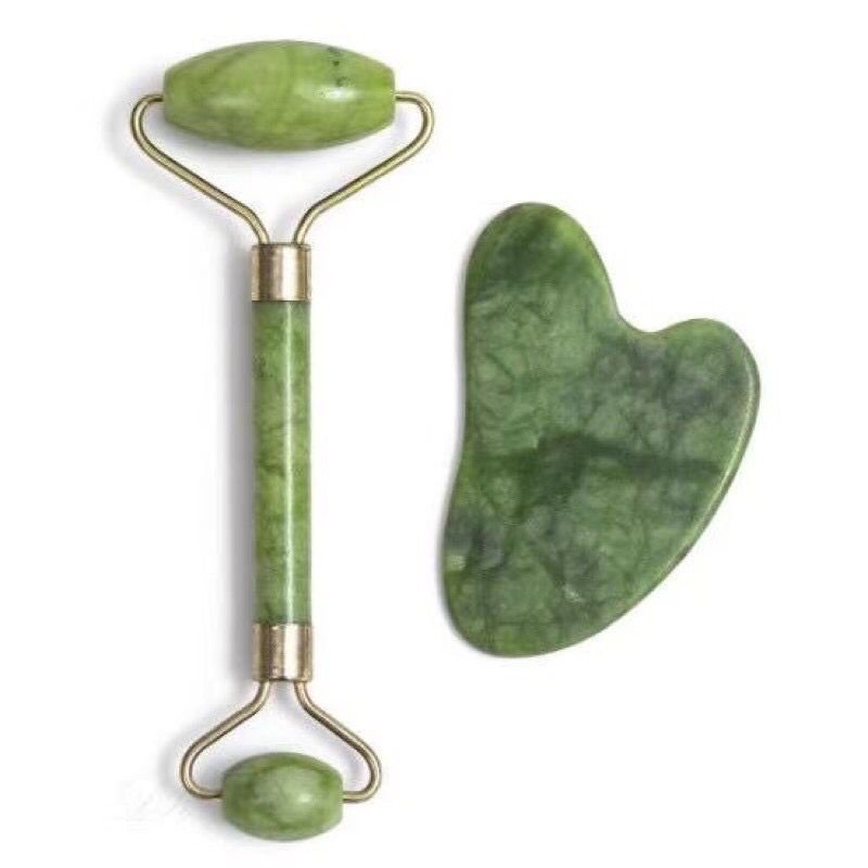 Rolo Pedra de Jade Placa Gua Sha Massagem Facial Anti Ruga Rolinho Jade Lançamento Variações Roller