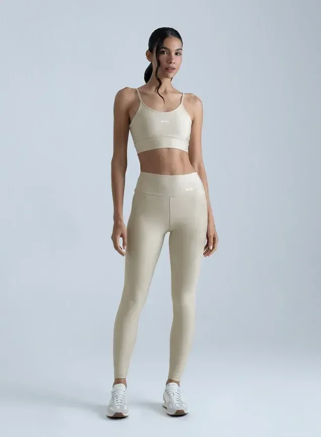 Conjunto Feminino Fitness Zero Transparência Top E Legging Aveia M