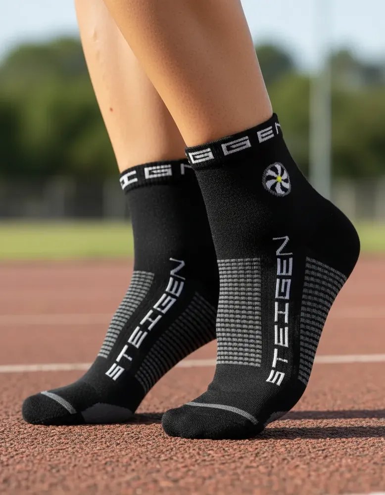 Meia De Corrida Cano Baixo Steigen Black Preto Un
