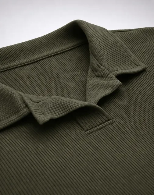 Camisa Camiseta Polo Masculina Texturizada Sem Botão