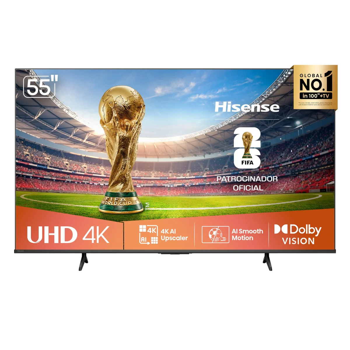 Hisense Smart TV 4K 55" Polegadas 55A6NV com Dolby Vision, HDR10, HLG, Dolby Gaming, Film Maker, DTS Virtual X, Compatibilidade Alexa e Google Home