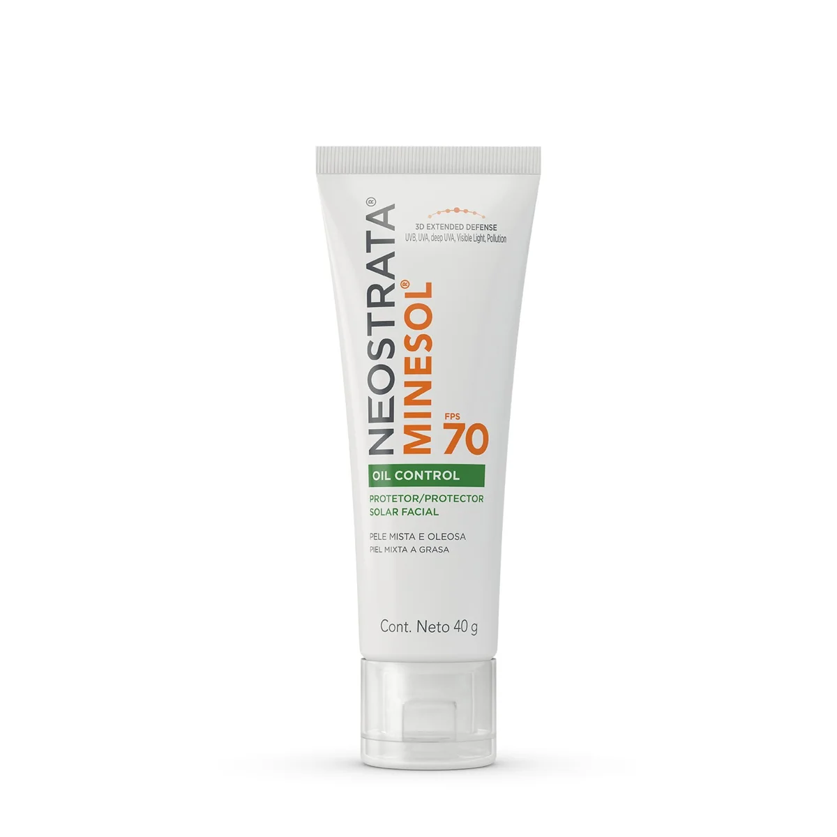 Neostrata Minesol Protetor Solar Facial Oil Control, Sem Cor, FPS 70, 40g