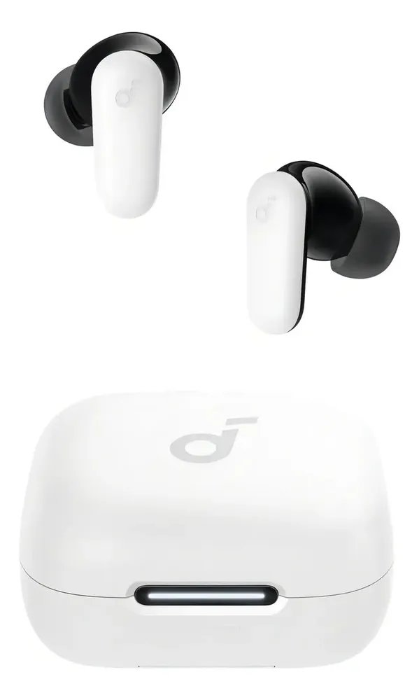 Fone de Ouvido Bluetooth 5.4 soundcore P30i da Anker, Cancelamento de Ruído Adaptativo, Graves Poderosos, 45H de Reprodução, Estojo 2-em-1 com Suporte para Celular, IP54, Fone sem fio TWS, Branco