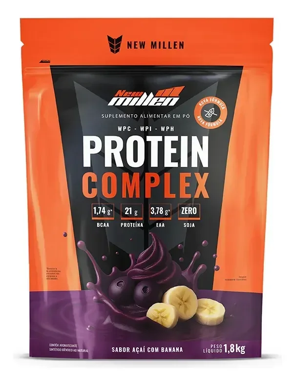 Protein Complex - 1800g - New Millen - Sabor Açaí Com Banana