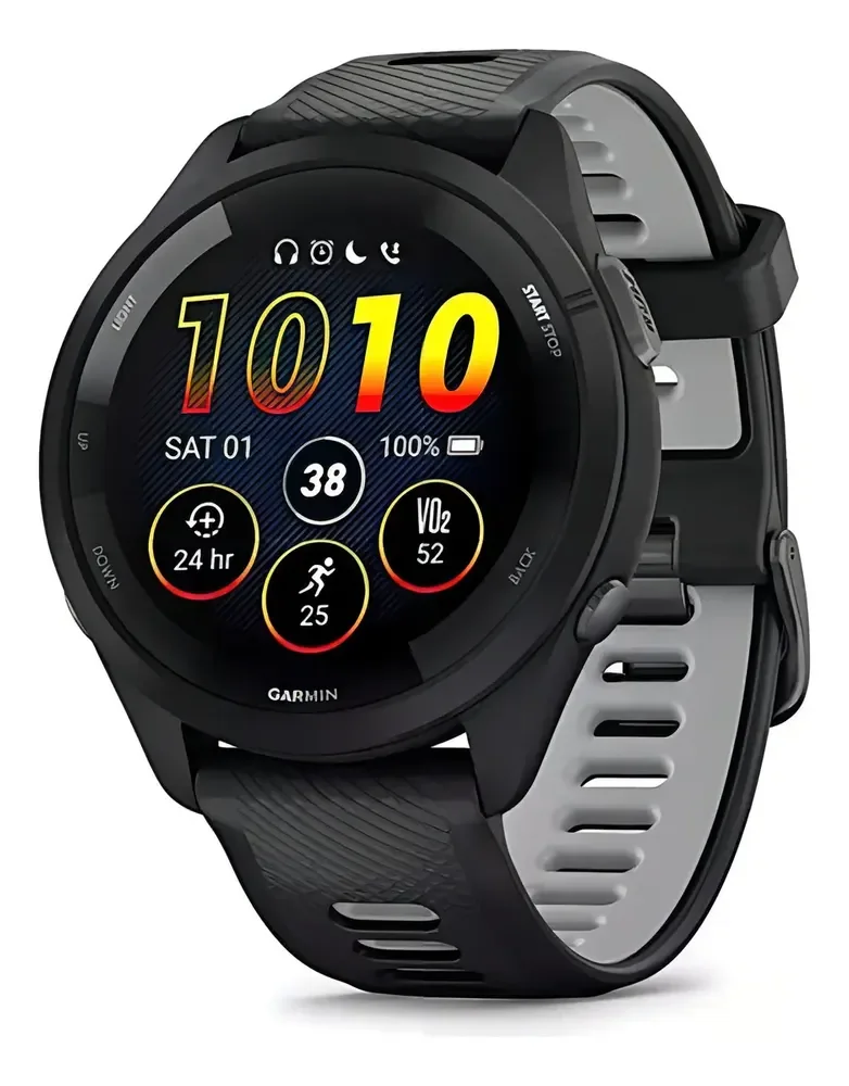 Relógio Smartwatch Garmin Forerunner 265 Amoled Preto/cinza Caixa Preto Pulseira Preto Bisel Preto