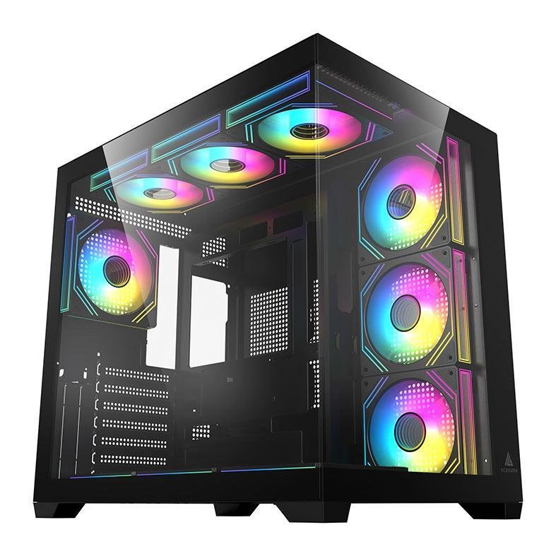 Gabinete Gamer Acegeek Omniview, Mid-Tower, Lateral de Vidro, Preto, AG-OMNIVIEW-BK