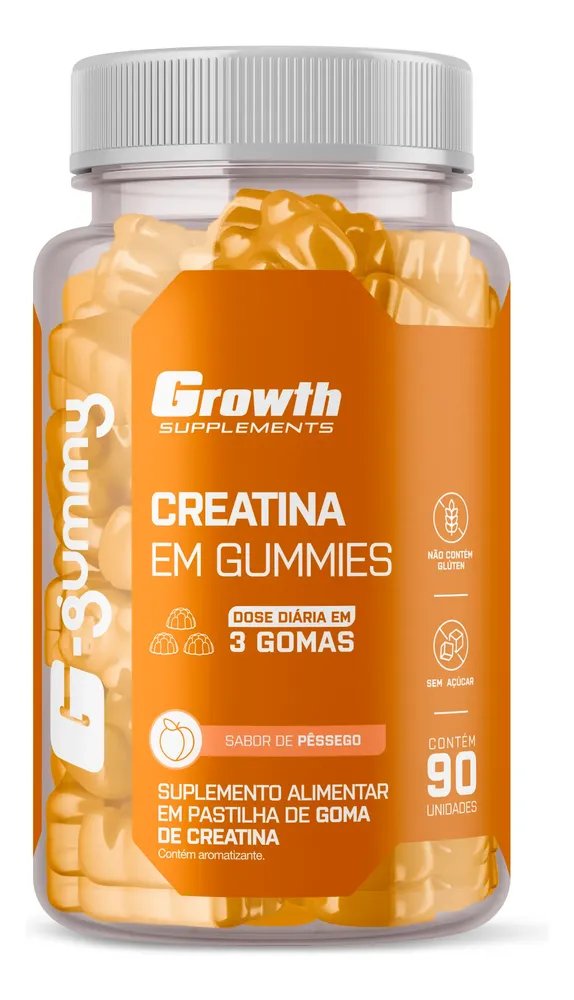 G-gummy Creatina Em Gomas 90unid Growth Suplements Pêssego
