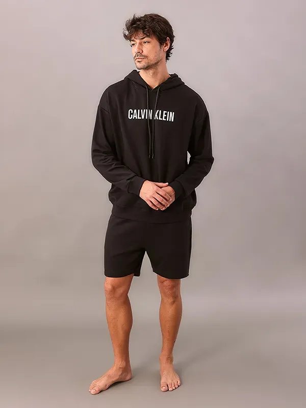 Blusão Masc Capuz Calvin Klein Intense Power Gg Preto Liso