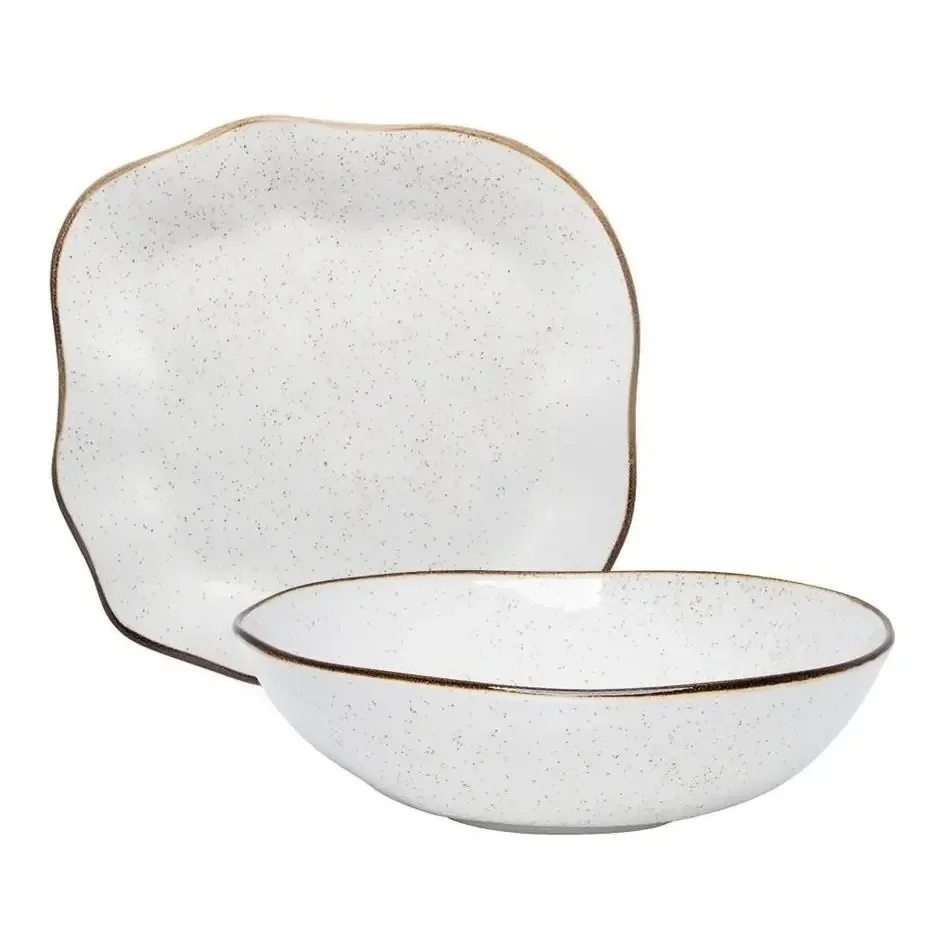 Conjunto Travessa E Saladeira Ryo Maresia Oxford Baixelas Branco